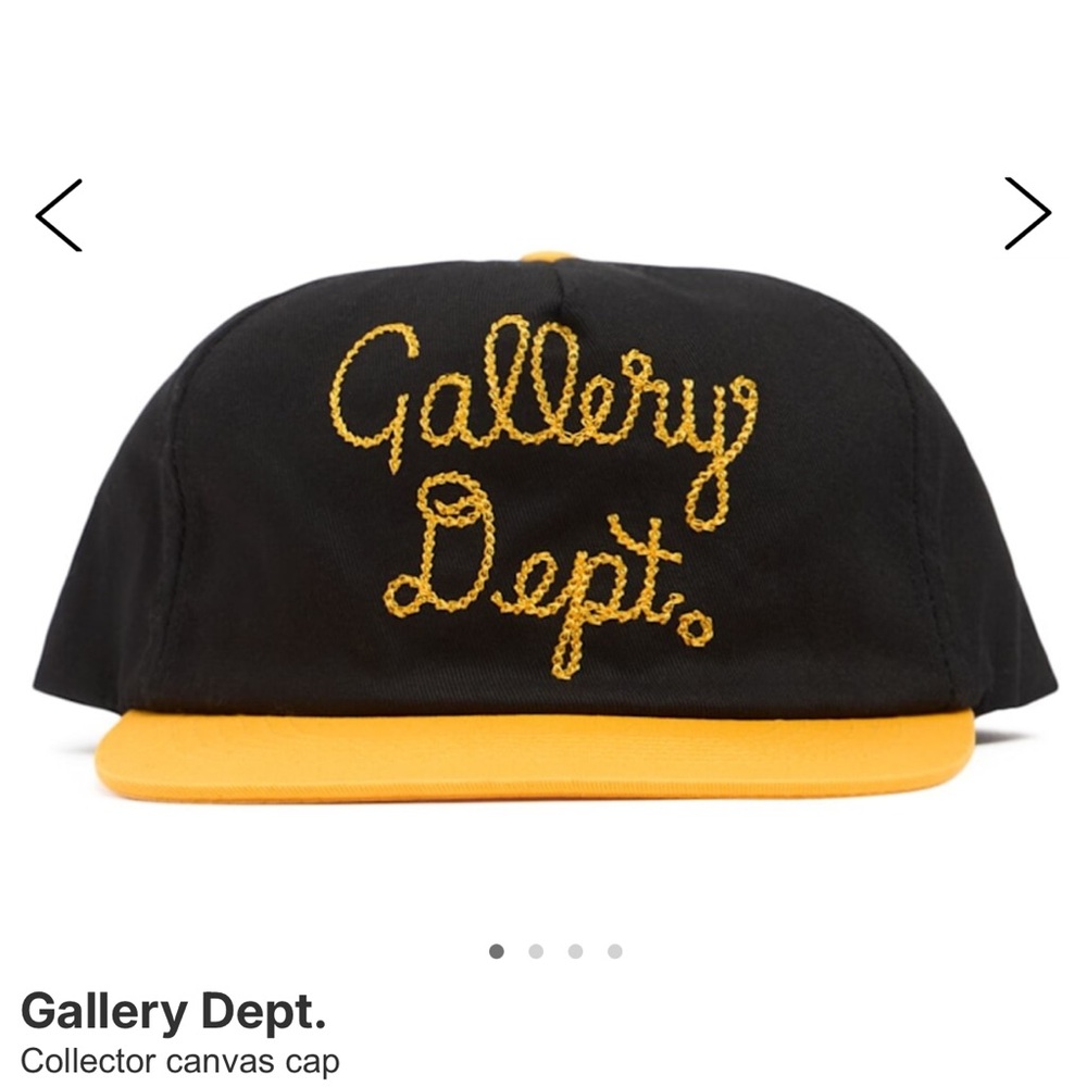 Gallery Dept Black Cap with Yellow Embroidery